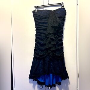 Black strapless dress